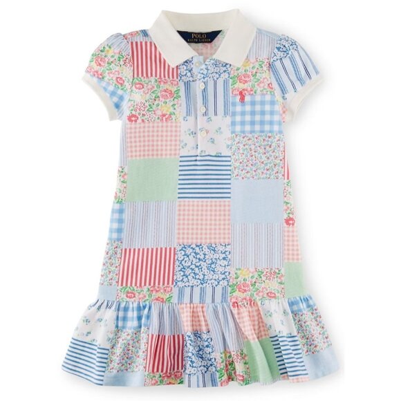 Polo Ralph Lauren Girls XL/16 Patchwork Dress Easter Spring Florals - Picture 1 of 11